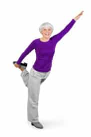 Older woman practicing flexibility